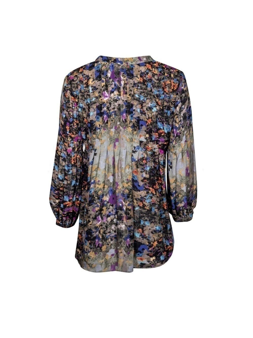 Parker Abstract Floral Print Silk Blouse - Picture 4 of 12